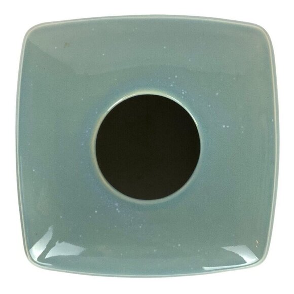 DKNY Donna Karan New York Ceramic Tissue Box Holder Teal White Mums Dandelions - Picture 6 of 8